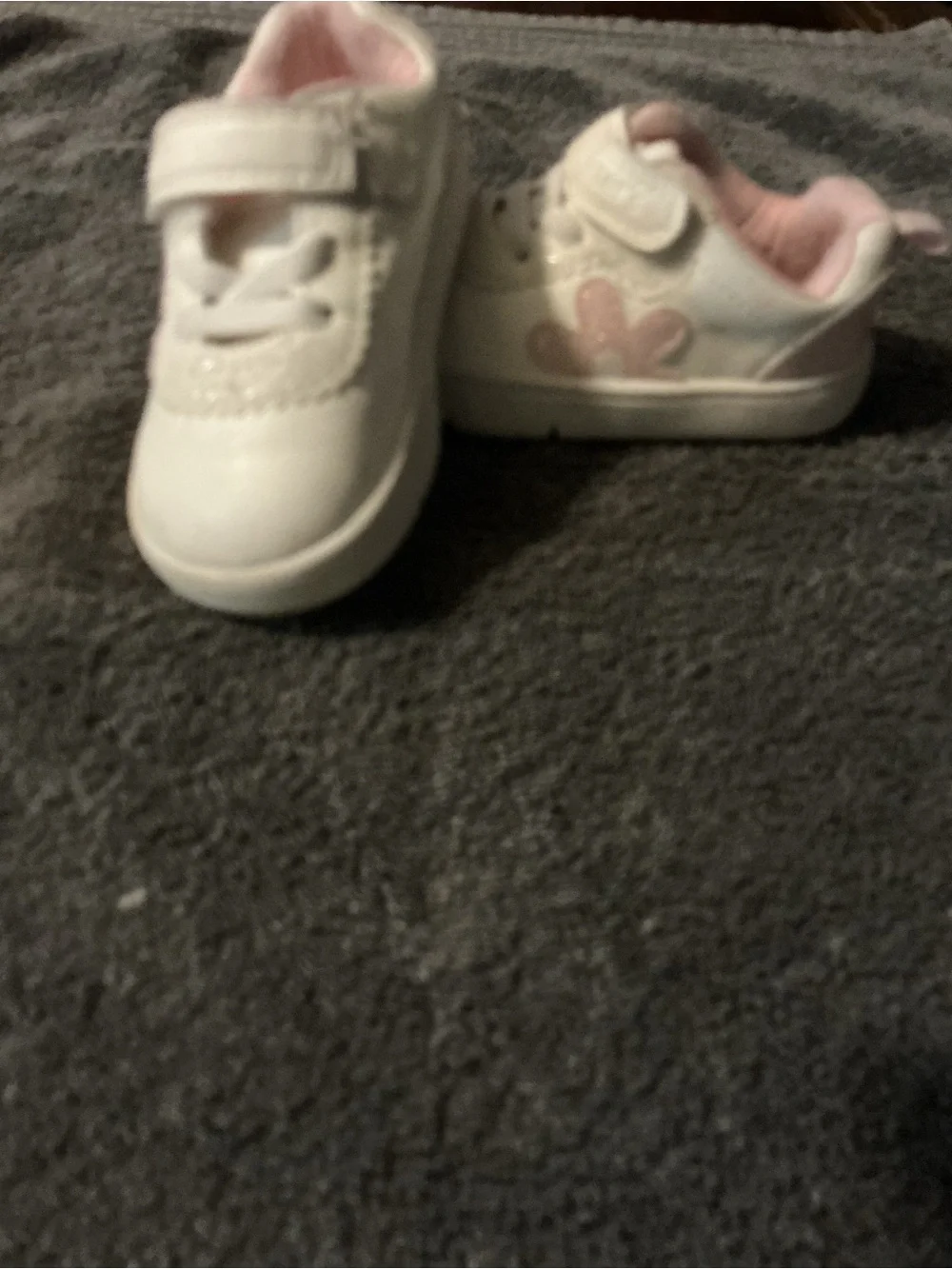 Carter's White and Pink Toddler Sneakers with Velcro